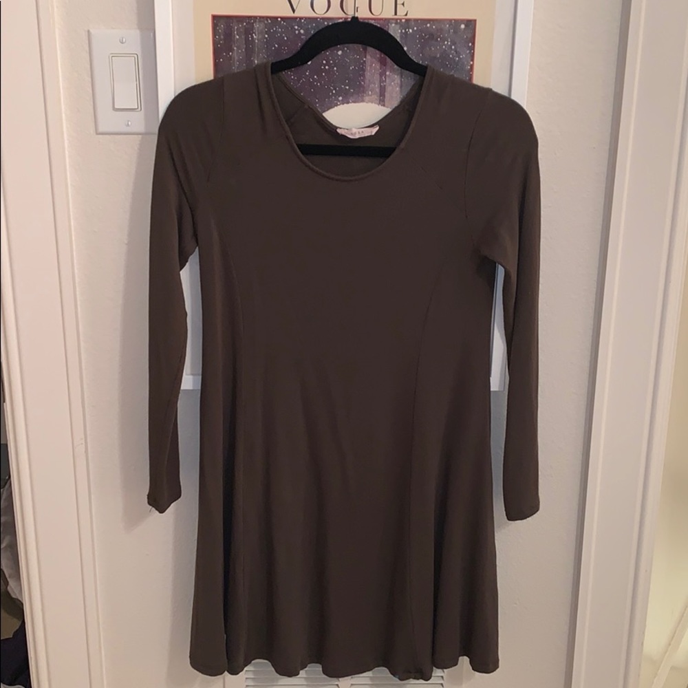 Lush Green Long Sleeve Dress